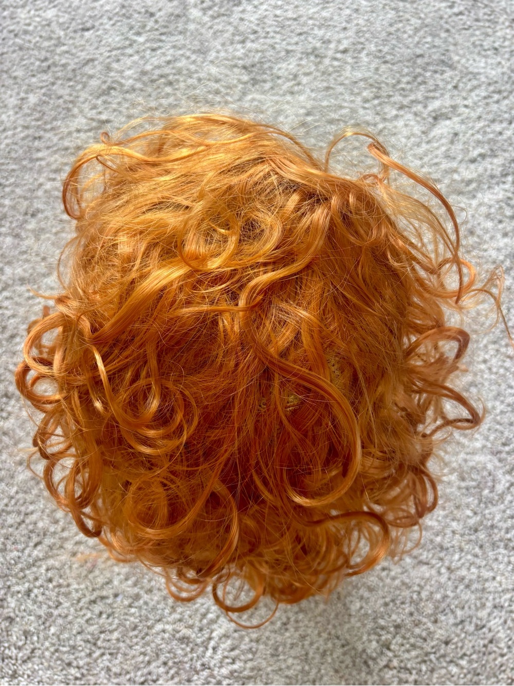 Vibrant Ginger Curly Wig with Wig Cap - Adjustable Costume Cosplay Synthetic
